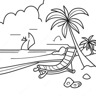 Paradise Beach Scene Coloring Page 56772-45728