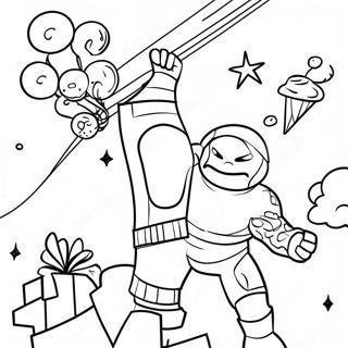 Fortnite Birthday Celebration Coloring Page 56842-45783