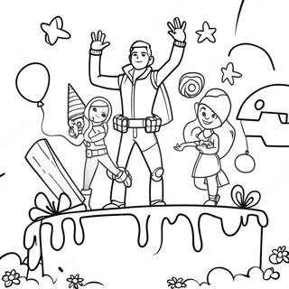 Fortnite Birthday Celebration Coloring Page 56842-45784