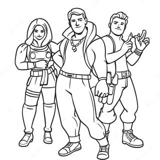 Fortnite Characters Party Coloring Page 56843-45785