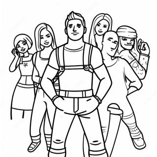 Fortnite Characters Party Coloring Page 56843-45786