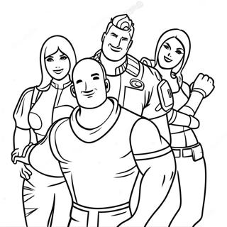 Fortnite Characters Party Coloring Page 56843-45788