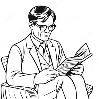 Atticus Finch Reading A Book Coloring Page 56863-45802