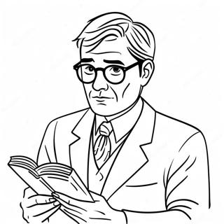 Atticus Finch Reading A Book Coloring Page 56863-45803