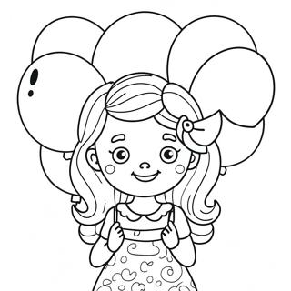 Ella With Colorful Balloons Coloring Page 56873-45811