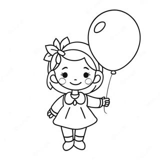 Ella With Colorful Balloons Coloring Page 56873-45812