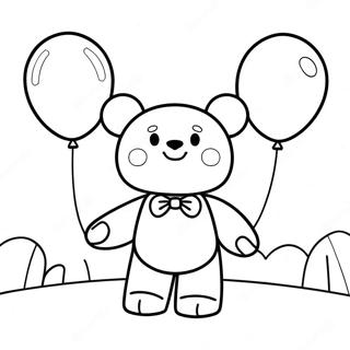 Cute Roblox Bear With Balloons Coloring Page 56883-45818