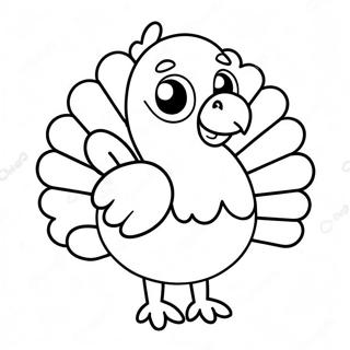 Simple Cute Turkey Coloring Page 56892-45825