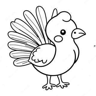 Simple Cute Turkey Coloring Page 56892-45828