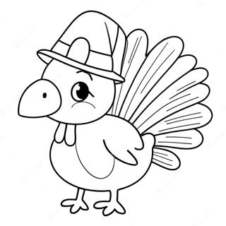 Simple Cute Turkey Coloring Pages