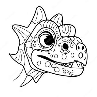 Colorful Dinosaur Mask Coloring Page 56903-45843