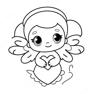 Cute Precious Moments Angel With Heart Coloring Page 56913-45837