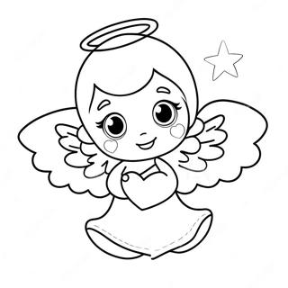 Cute Precious Moments Angel With Heart Coloring Page 56913-45839