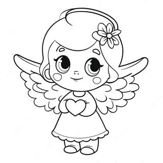 Cute Precious Moments Angel With Heart Coloring Page 56913-45840