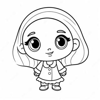 Cute Cartoon Girl With Big Eyes Coloring Page 56963-45886