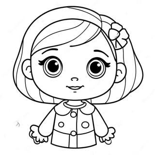 Cute Cartoon Girl With Big Eyes Coloring Page 56963-45887