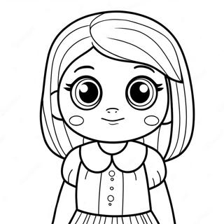 Cute Cartoon Girl With Big Eyes Coloring Page 56963-45888