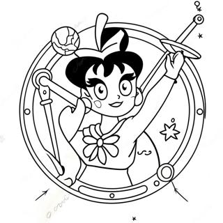 Sailor Pluto With Cosmic Staff Coloring Page 57043-45942