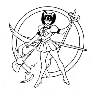 Sailor Pluto With Cosmic Staff Coloring Page 57043-45943