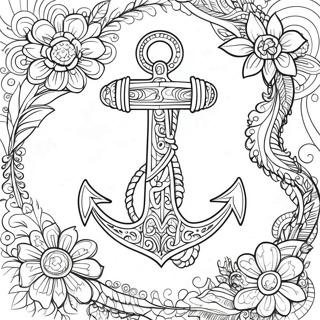 Intricate Nautical Anchor Coloring Page 57053-45953