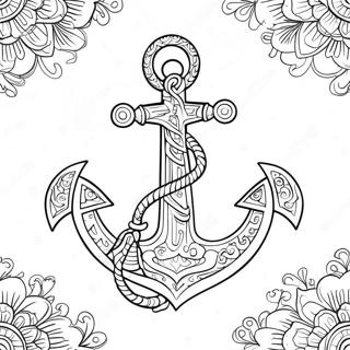 Intricate Nautical Anchor Coloring Page 57053-45955