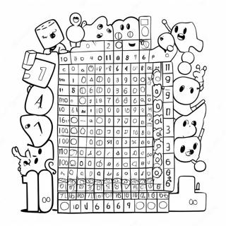 Numberblocks 100 Coloring Pages