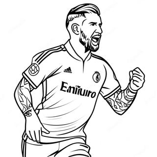 Sergio Ramos In Action Coloring Page 57143-46023