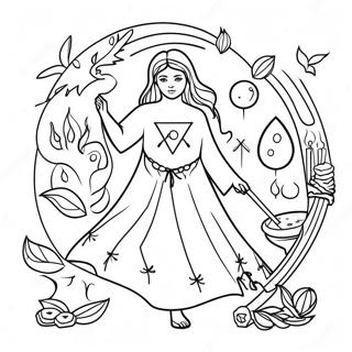 Mystical Wiccan Rituals Coloring Page 57183-46057