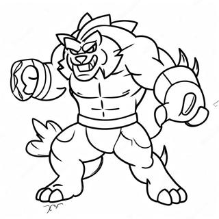 Incineroar Fierce Battle Pose Coloring Page 57202-46069