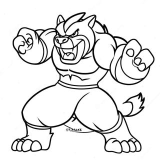 Incineroar Fierce Battle Pose Coloring Page 57202-46072