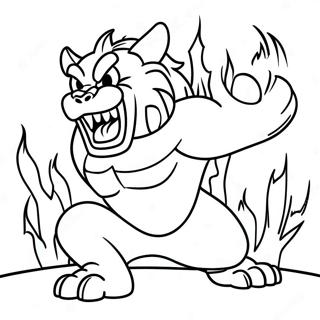 Incineroar Roaring With Flames Coloring Page 57203-46077