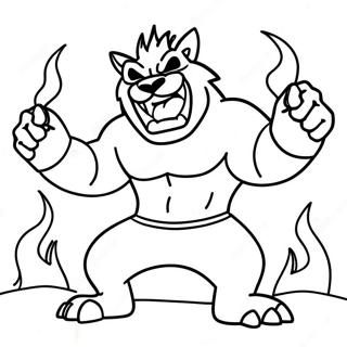 Incineroar Roaring With Flames Coloring Page 57203-46078