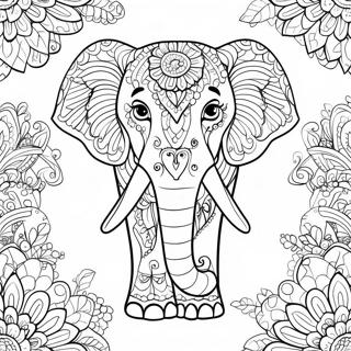 Intricate Indian Elephant Coloring Page 57213-46084