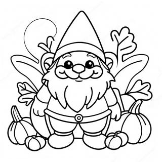 Fall Gnome With Pumpkin Coloring Page 5721-4733