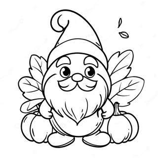 Fall Gnome With Pumpkin Coloring Page 5721-4734