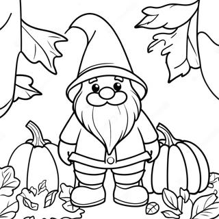 Fall Gnome With Pumpkin Coloring Page 5721-4735