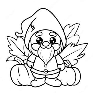 Fall Gnome With Pumpkin Coloring Page 5721-4736