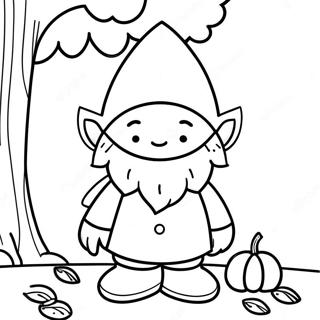 Whimsical Fall Gnome Coloring Page 5722-4729