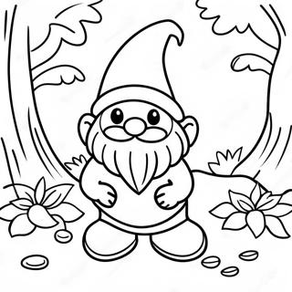 Whimsical Fall Gnome Coloring Page 5722-4730