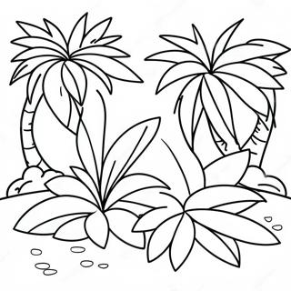 Colorful Tropical Bush Coloring Page 57253-46113