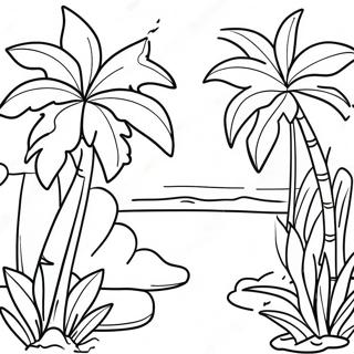 Colorful Tropical Bush Coloring Page 57253-46115