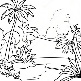 Colorful Tropical Bush Coloring Page 57253-46116