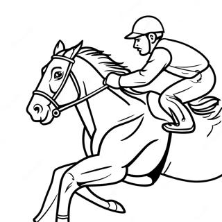 Jockey Race Horse In Action Coloring Page 57282-46138