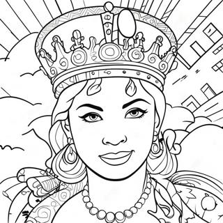 Colorful Queen Graffiti Mural Coloring Page 57303-46153