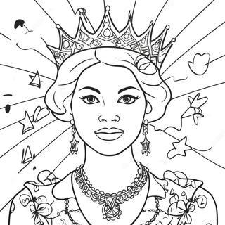 Colorful Queen Graffiti Mural Coloring Page 57303-46154