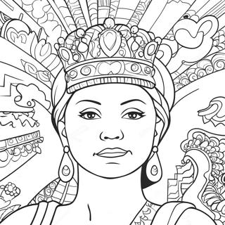 Colorful Queen Graffiti Mural Coloring Page 57303-46155