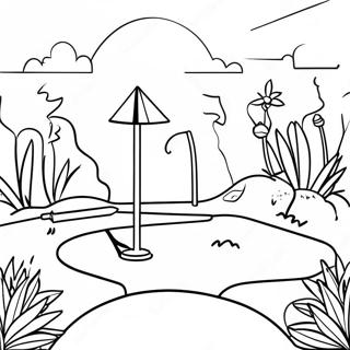 Mini Golf Course Coloring Page 57332-46174