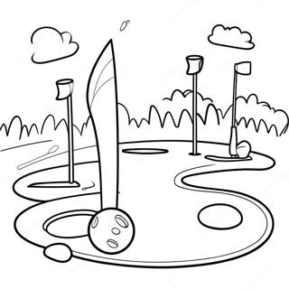 Colorful Mini Golf Scene Coloring Page 57333-46178