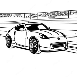 Nissan 370z Racing On A Track Coloring Page 57373-46210