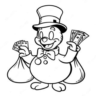 Scrooge Mcduck With Money Bags Coloring Page 57393-46223